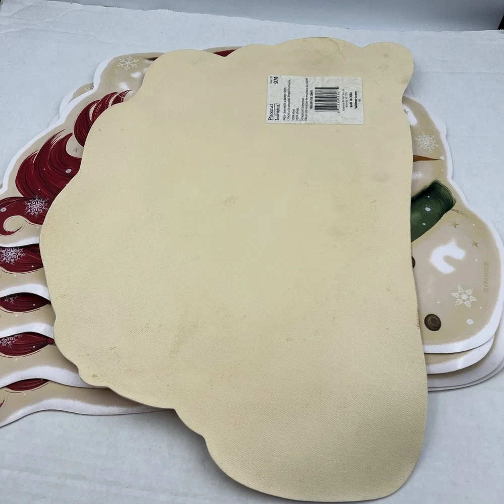 Vinyl‎ Snowman Placemats, Franco, Set of 6, Christmas,  Vintage